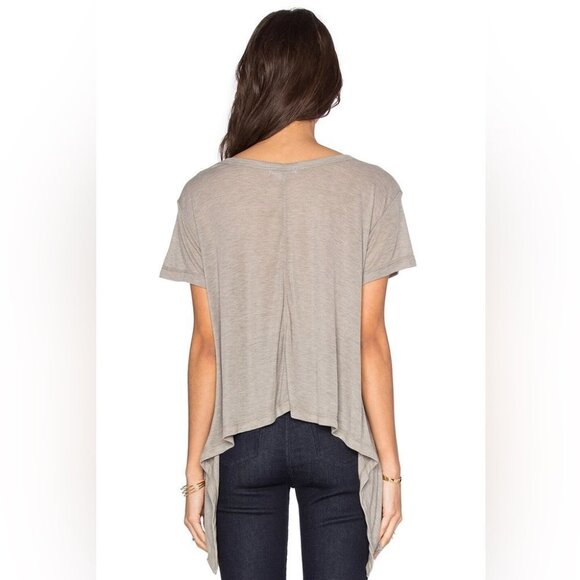 Revolve LNA Ribbon Tee Top T-Shirt Asymmetric Hem Short Sleeve Tie up side Small - Picture 16 of 16